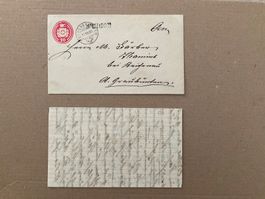 1880 Wigr. 30 10Rp Tübli Faltbrief mit Inhalt Rodels -Tamins