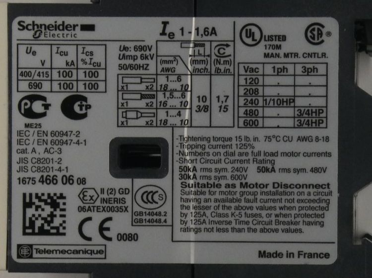 Schneider Elektronikbauteile: Motorschutzschalter von Schneider Electric – Neu (gemäss Beschreibung) aus Fulenbach von Hach0 3