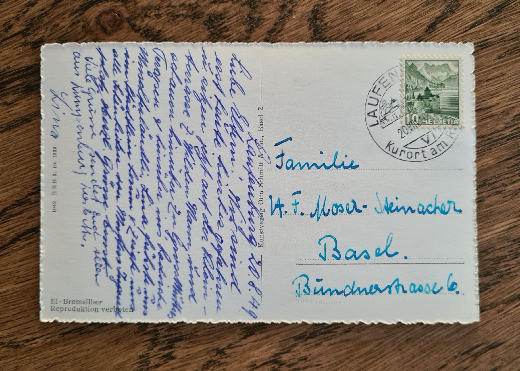 Cartoline postali: Laufenburg 1949 – Usato da Ebikon venduto da Donar50 1