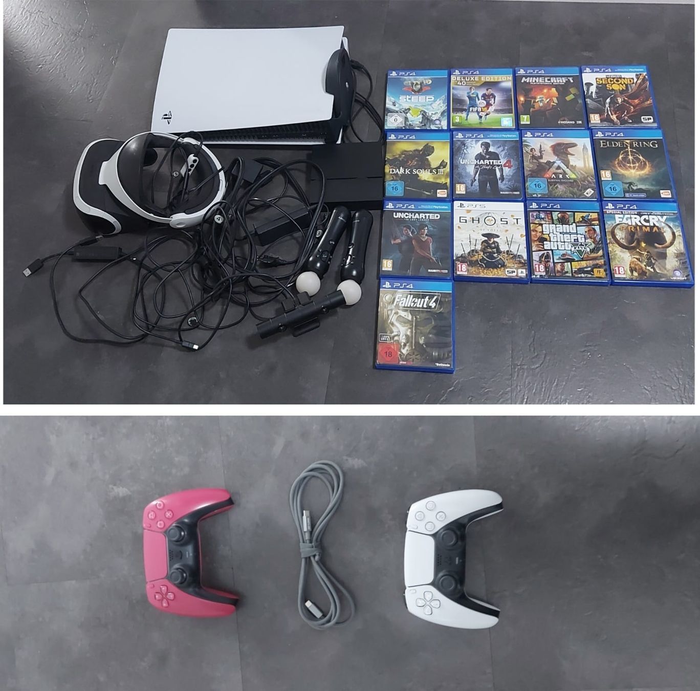 Sony Console: PS5 Konsole Disc edition + 2 Controller + PS VR + 15 Spiele – Usato da Widnau venduto da kano3