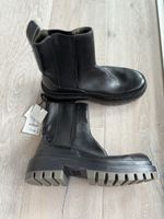 Zara Leather Ankle Boots Size 38 Platform - New