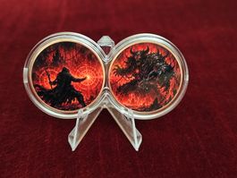 2 x 1 OZ Kupfermünze Magier vs Dämon 