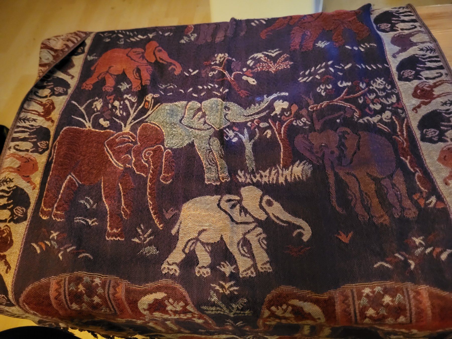 Foulard & Sciarpe: Spezieller Schal mit Elefanten – Nuovo (secondo la descrizione) da Guggisberg venduto da Aegertenlehn