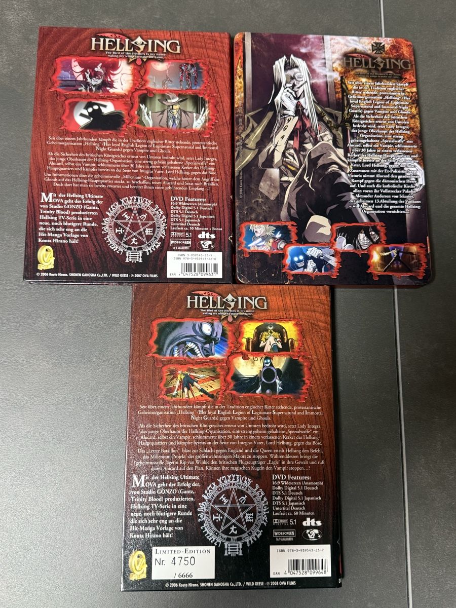 Alle DVDs: Hellsing Ultimate OVA DVDs – Limited Edition Anime – Gebraucht aus Wallbach von ale_db7t 1