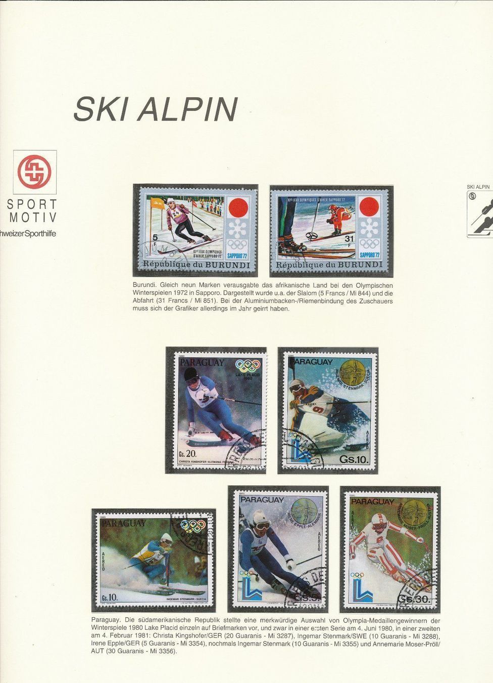 Tutti i francobolli: Schweizer Sporthilfe Briefmarken Band 2 – Nuovo e nell'imballaggio originale da Neuenegg venduto da muenzenweber-ch 7