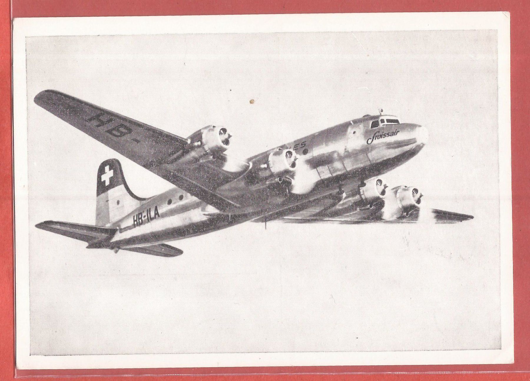 Ansichtskarten: Swissair - Douglas DC4 - ca. 1950 – Gebraucht aus Fislisbach von Porano