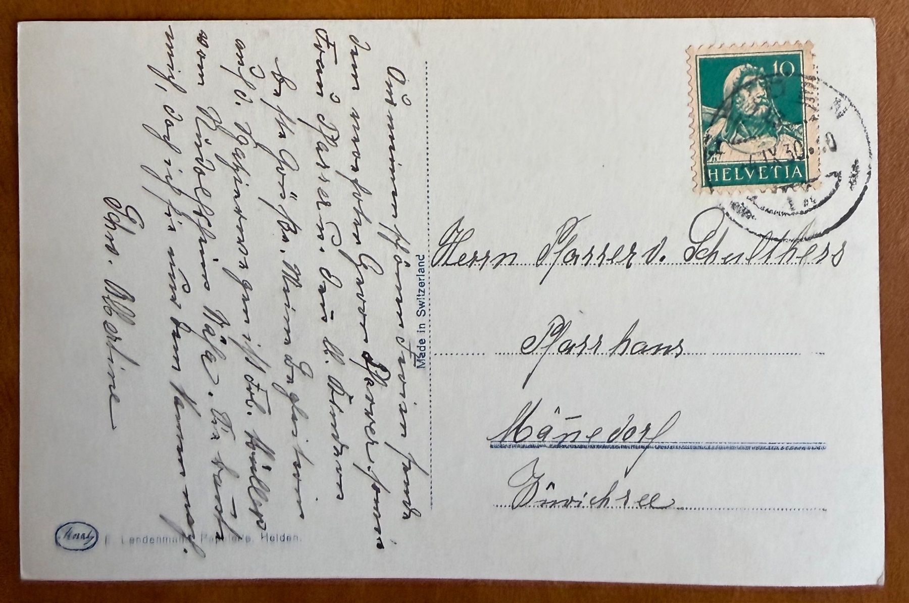 Cartoline postali: Heiden - Kurallee 1930 – Usato da Lutry venduto da Ediego 2