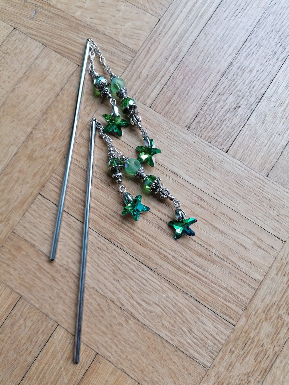 Accessori per capelli: Haarstabpaar silberfarben Seesterne grün – Usato da Liebefeld venduto da Ochotona