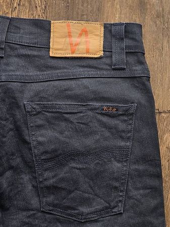 NUDIE JEANS BLACK 33X32 SLIM JIM