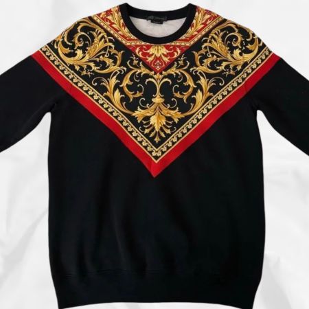 Versace Pullover, Schwarz/Gold Muster, Top Zustand, Gr. S