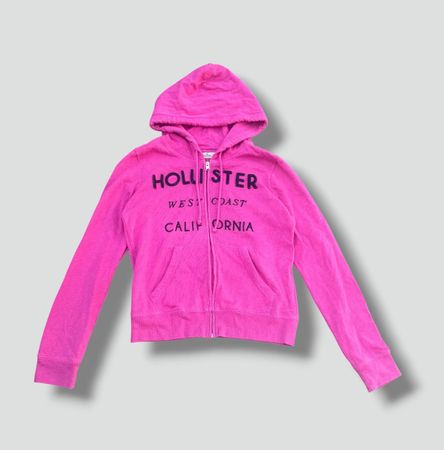 Hollister California Y2K pink zip-up hoodie vintage jacke