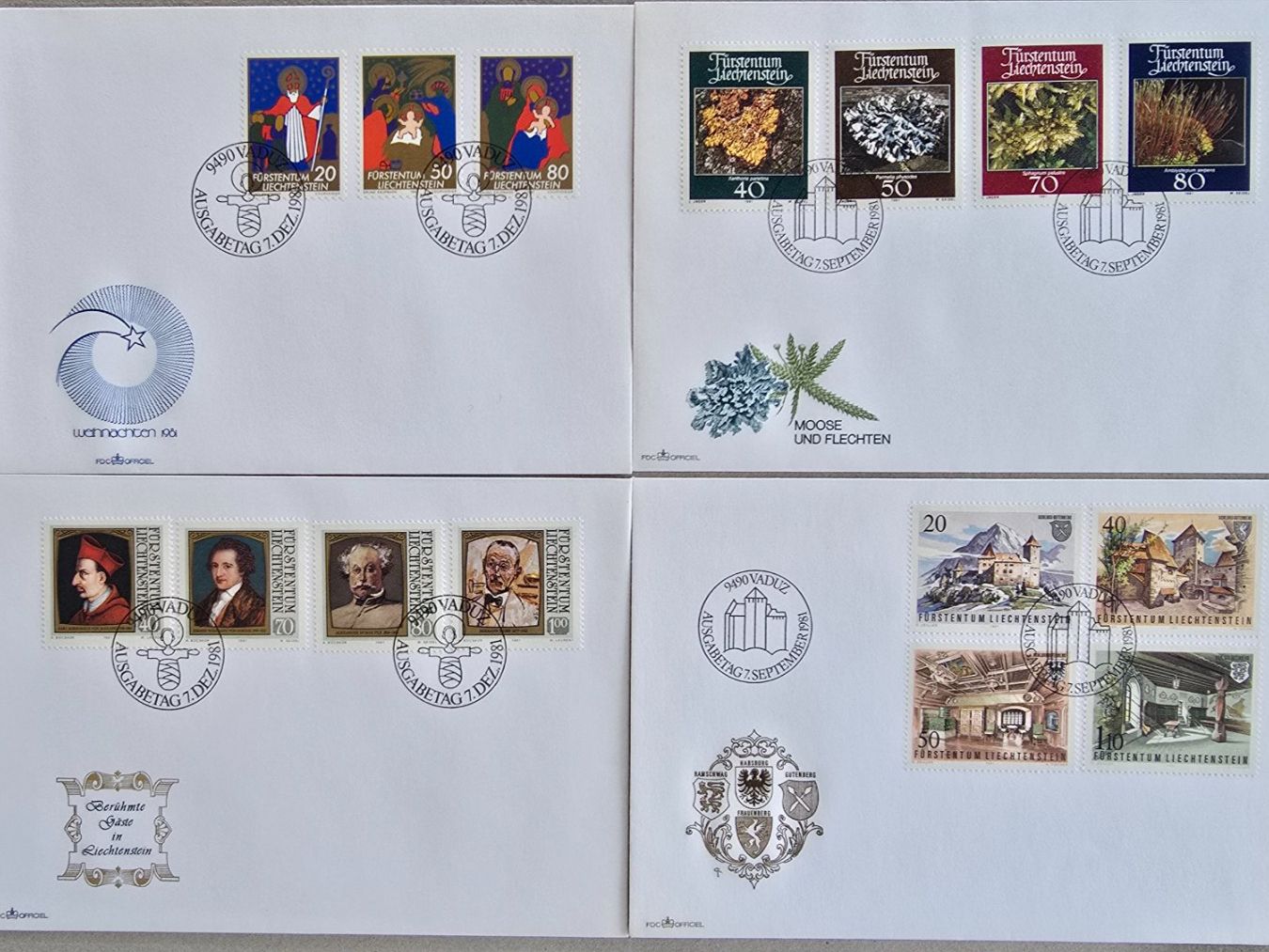 Tutti i francobolli: 27 FDC Liechtenstein, und einige philatelistische Objekte – Usato da Schwyz venduto da Danyclau 4
