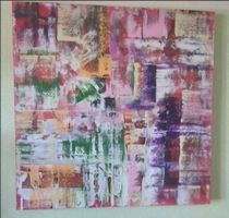 Abstraktes Bild farbig Acryl handmade 100×100×4