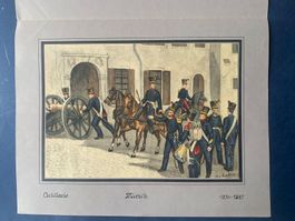 A. Von Escher - Lithographie - ZURICH - Artillerie  1830-47