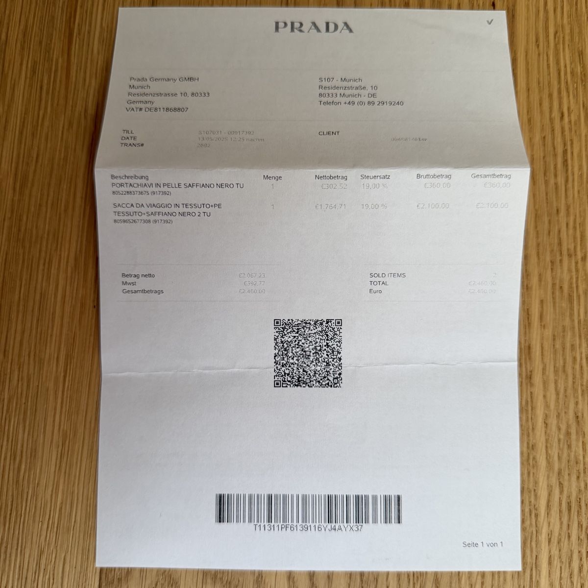 Prada Portachiavi: Prada Schlüsselanhänger Saffiano Nero – Usato da Cham venduto da nad_z2js 4
