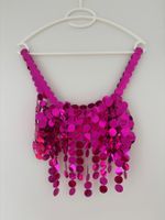 Pinkes Pailletten Oberteil, Festival Look, Gr. XS/ S/M 🎉