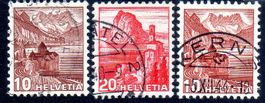 FARBÄNDERUNGEN 3 MARKEN GESTEMPELT 1936-42 - EM464