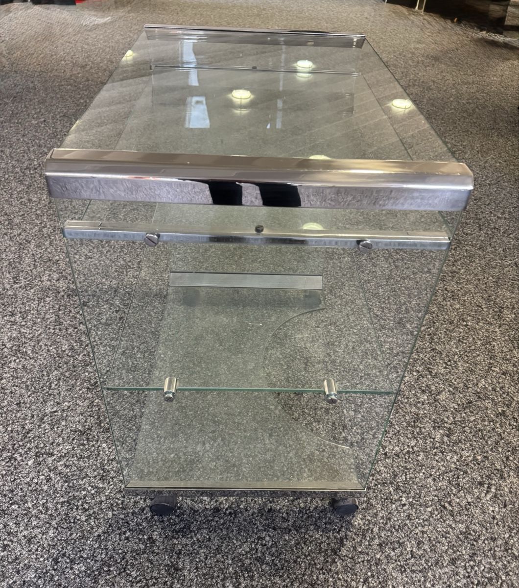 Tische: Glas Computer-Tisch auf Rollen von Gallotti & Radice – Gebraucht aus Thalwil von Batlizh 2