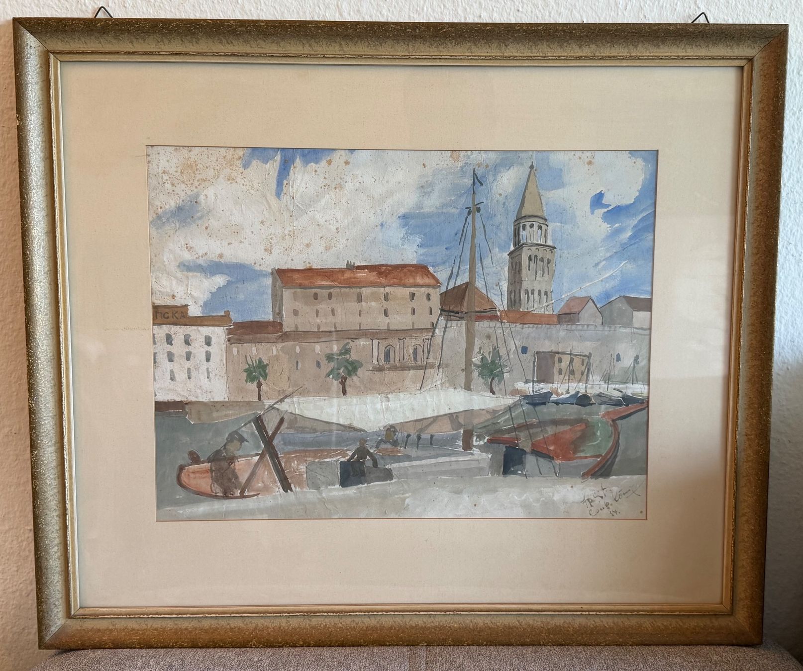 Gemälde: Carlo König 1900-1970 Basel Aquarelle Split 1934 – Gebraucht aus Basel von PAUL_ART 1
