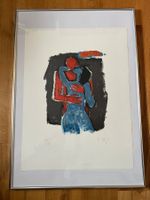 Rudolf Mirer, Lithografie 59/180, 1990, Der Kuss