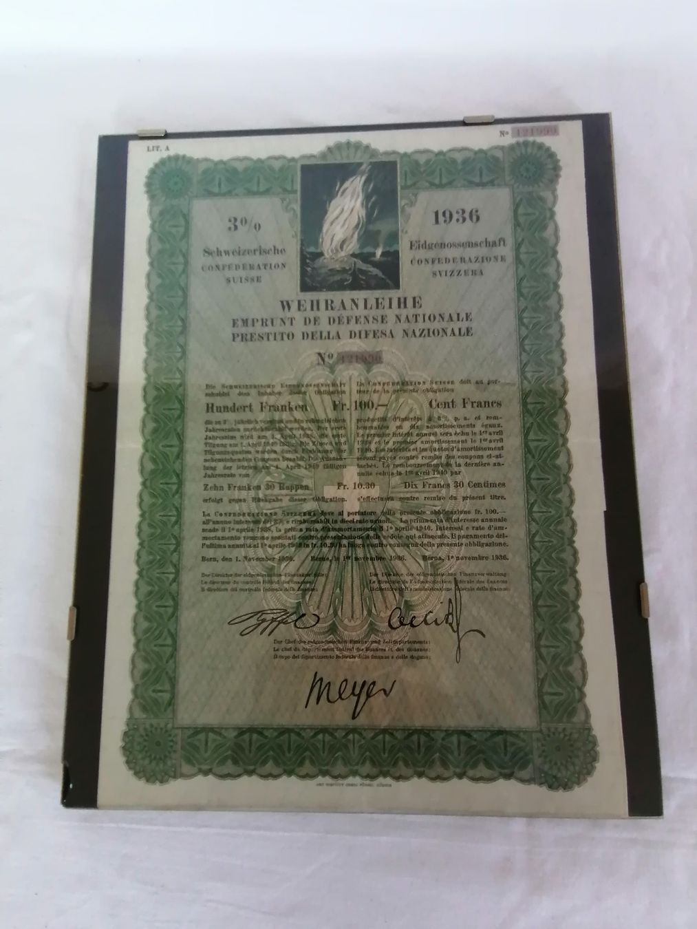 Documenti: Schweizerische Eidgenossenschaft 1936     WEHRANTEILE – Usato da Werthenstein venduto da Marsche1 2