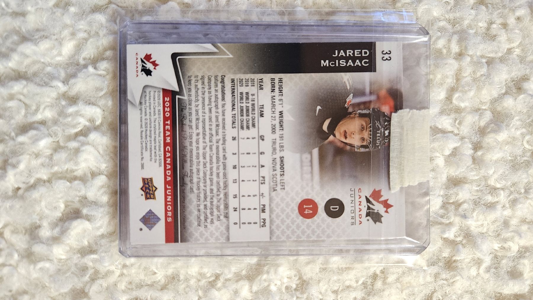 Carte collezionabili: JARED McISAAC,CANADA UD JUNIORS,PREMIUM AUTO LIMIT /199 – Nuovo (secondo la descrizione) da Boltigen venduto da Calagero 2