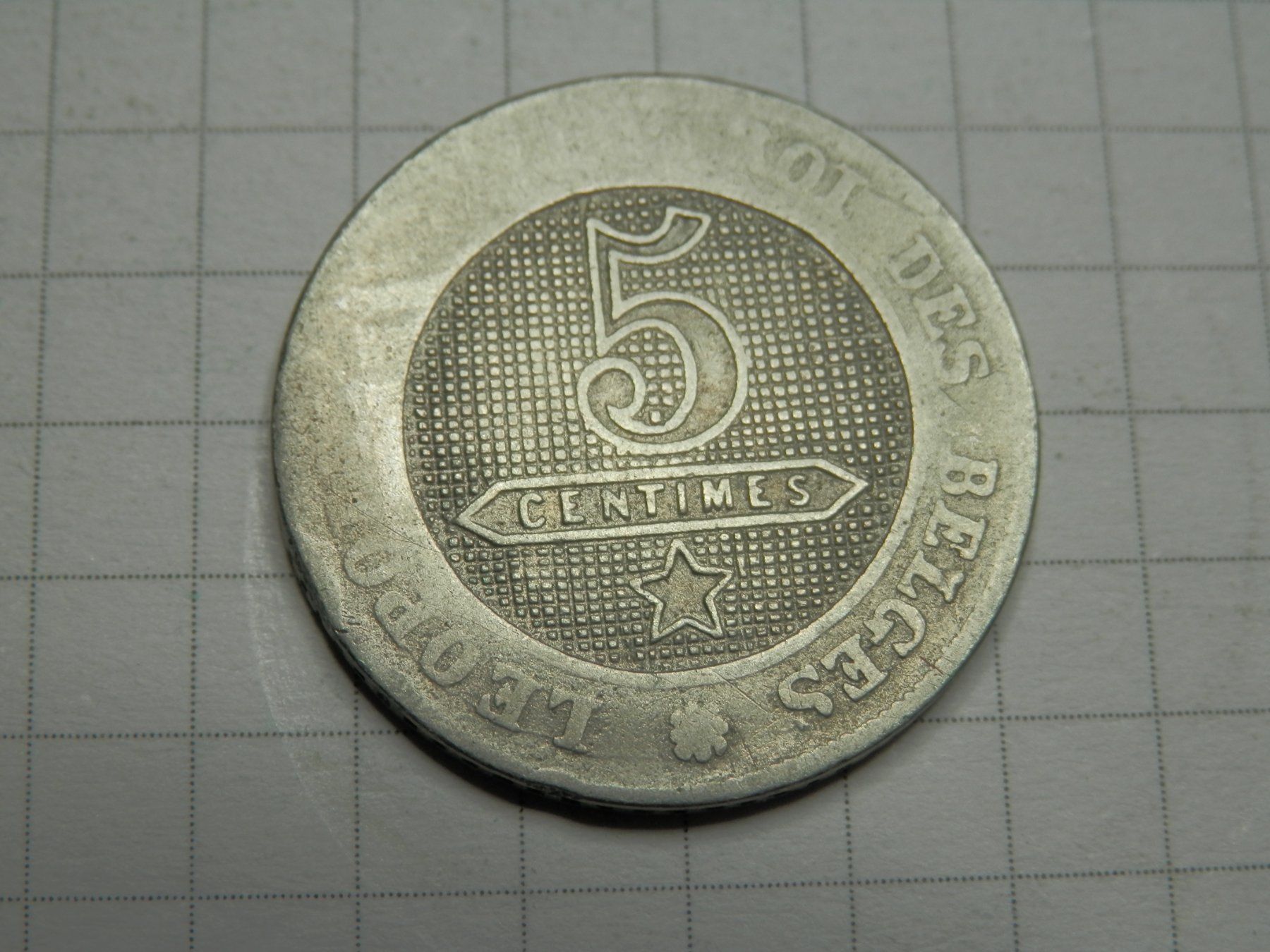 Tutti le monete: Belgien 5 Centimes, 1862 – Usato da Weiach venduto da weiach81 1