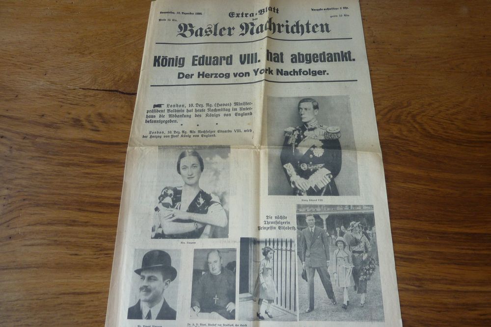 König Eduard VIII. Hat Abgedankt, London, Zeitung, 1936 | Kaufen Auf ...