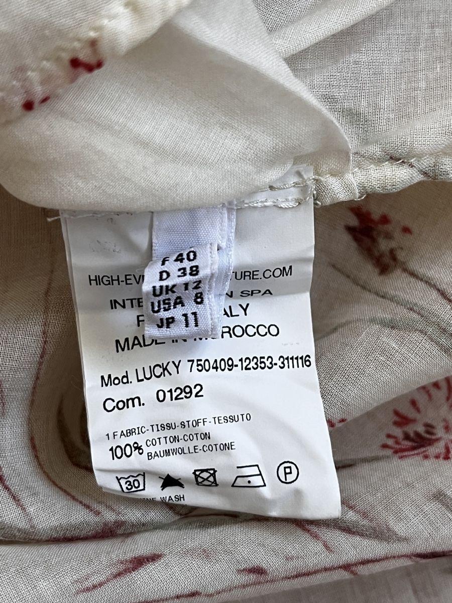 High Camicette: Bluse HIGH Use Grösse 38 floral weiss 3/4 Arm – Usato da Zürich venduto da Kleanthy 2