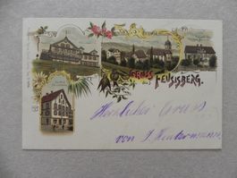 Litho Karte Feusisberg SZ Feusisgarten Frohe Aussicht 1902