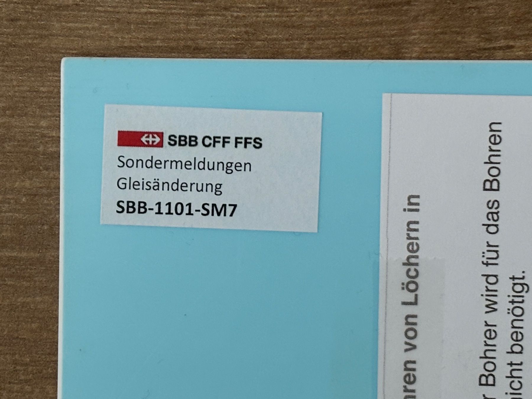 SBB/CFF/FFS Insegne: Original SBB Fallblattanzeige Gleisänderung – Nuovo (secondo la descrizione) da Esslingen venduto da Danielp 3