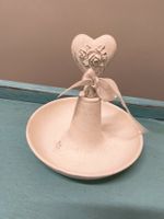 Kleine Schmuckschale shabby chic weiss Metall