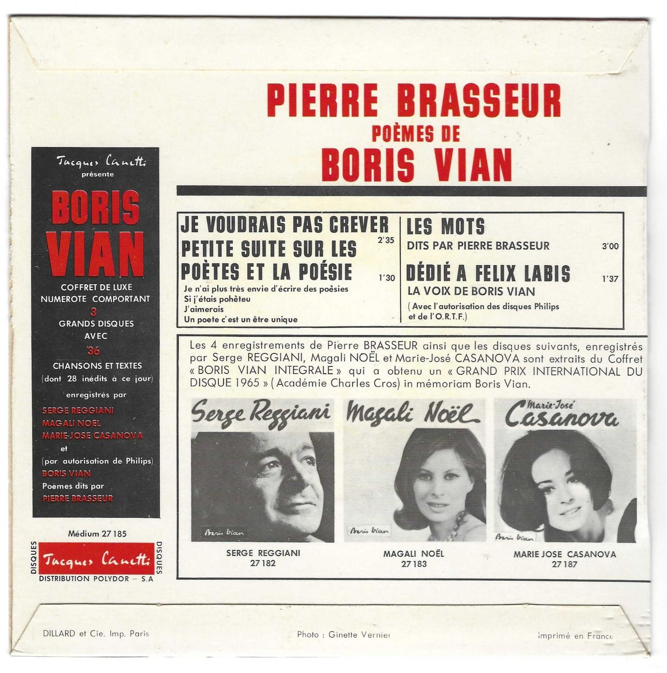Dischi in vinile: PIERRE BRASSEUR POÈMES DE BORIS VIAN – Usato da Bex venduto da Giorgiob 1