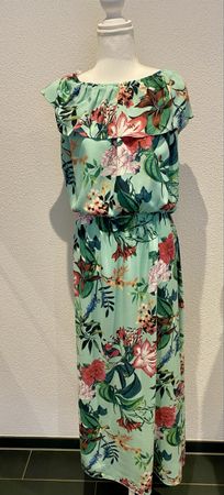 Body Flirt Maxikleid Blumenmuster leicht, Mintgrün Gr. 42 
