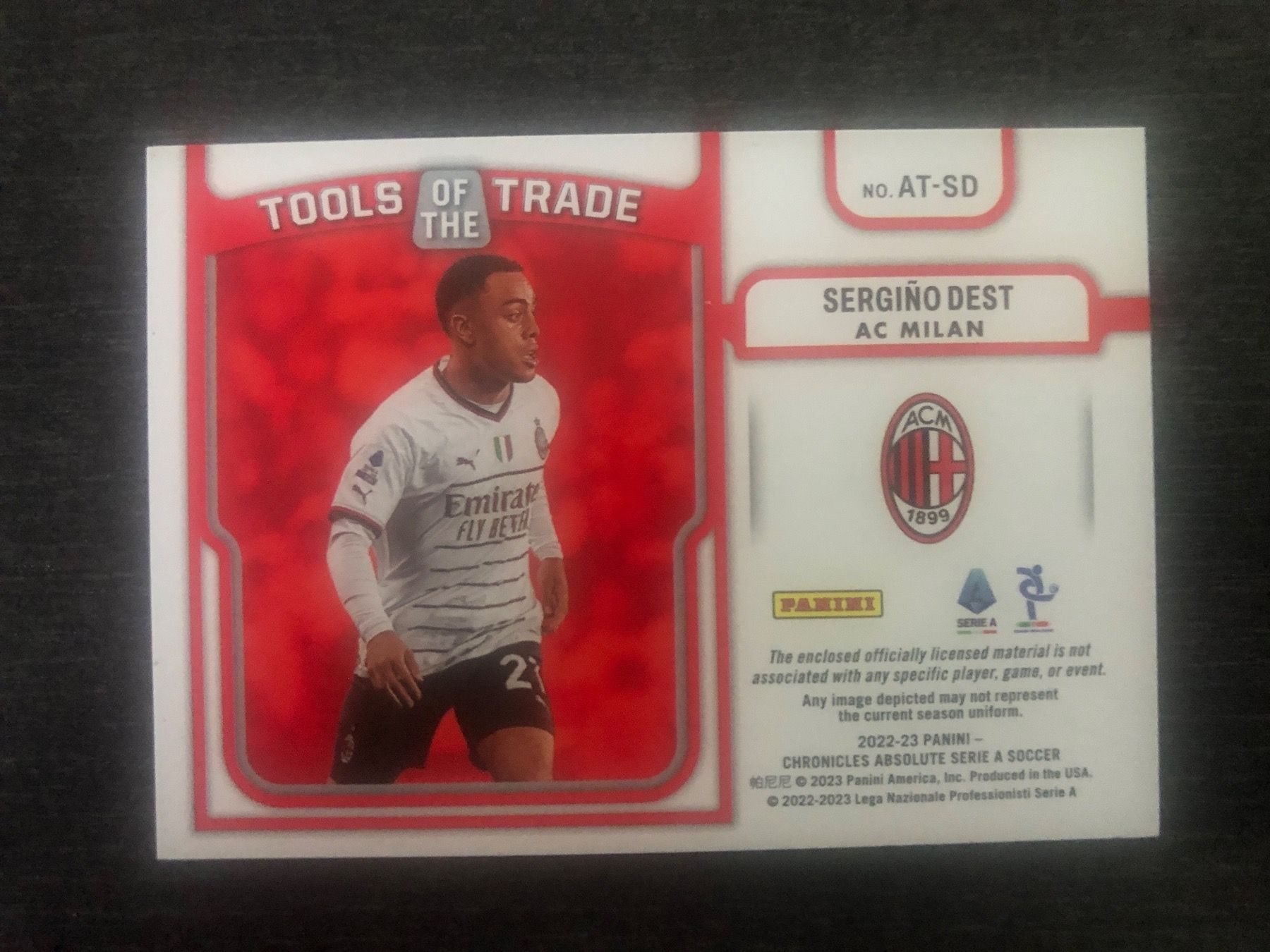 Topps Carte collezionabili: Panini Absolute Sergino Dest AC Milan Patch 213/299 – Usato da Wangenried venduto da Garagara 1