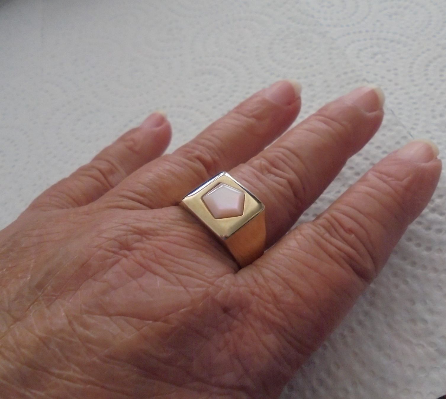 Anelli: Echtschmuck: Perlmutt-Silberring vergoldet / 56 – Nuovo (secondo la descrizione) da Zuchwil venduto da maumauchi 4