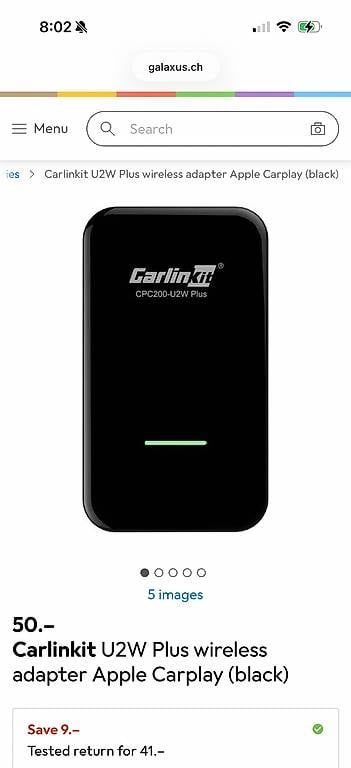 Unità & Adattatore: Carlinkit U2W Plus Wireless CarPlay Adapter – Nuovo e nell'imballaggio originale da Zürich venduto da Jacqui82