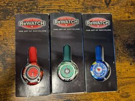 REWATCH Armbanduhr mit Schweizer Eta-Quarzwerk aus Vitrine
