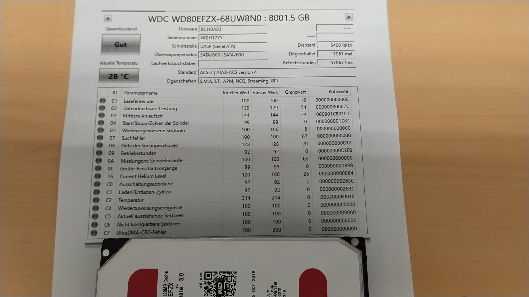 Western Digital Dischi rigidi: WD Red 8TB NAS Festplatte gewipt – Usato da Wallisellen venduto da mic_gg2g 1