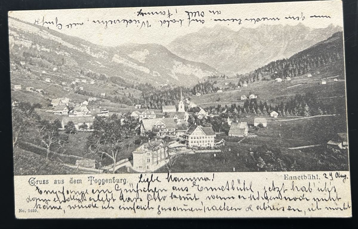 Cartoline postali: Gruss aus dem Toggenburg Ennetbühl  – Usato da Horw venduto da Tellbub