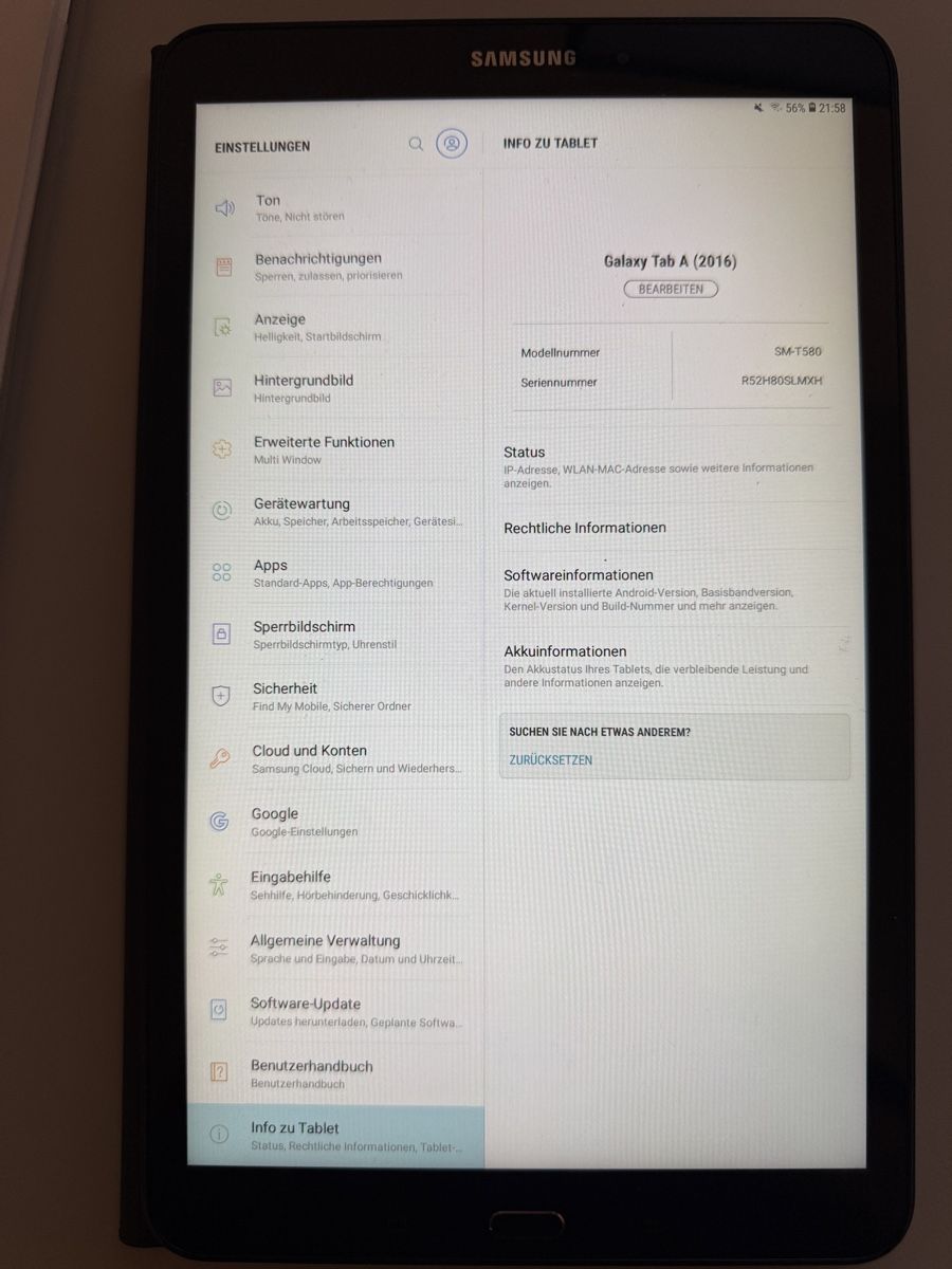 Samsung Tablettes PC: Samsung Galaxy Tab A (2016) – D'occasion à Frieswil par papagei9 5
