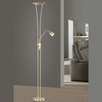 LED Fluter, Dimmer, 180 cm Höhe, Messing