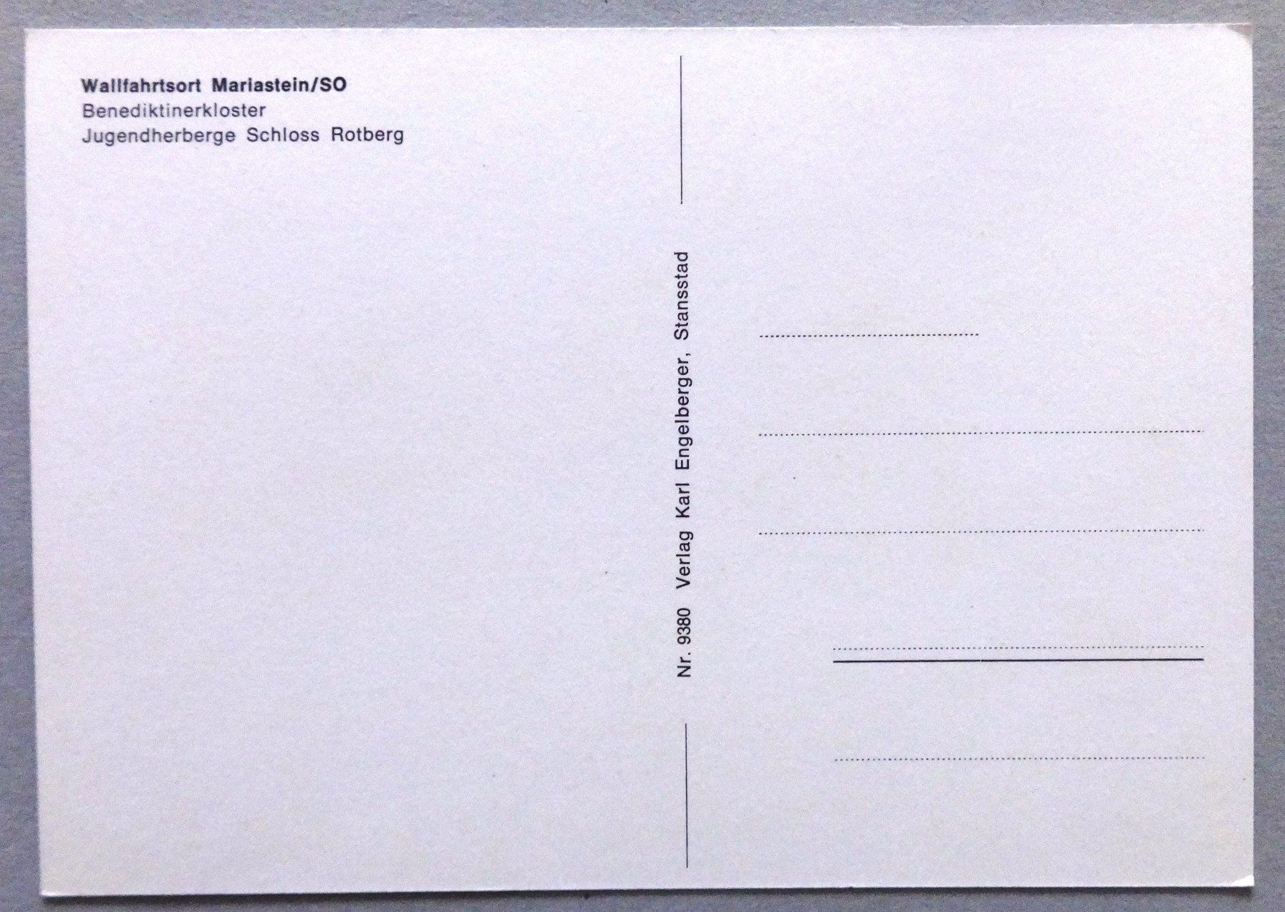 Cartoline postali: Wallfahrtsort Mariastein – Usato da Fétigny venduto da Billy2miny 1