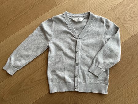 Kids Cardigan Grey Cotton Blend – Size 110/116