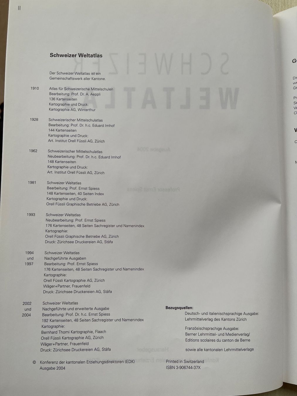 Libri: SCHWEIZER WELTATLAS 2004 – Nuovo (secondo la descrizione) da Kölliken venduto da Hap-7 2