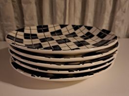 5 Teller Gira-Sole im Rautenmuster