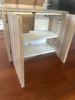 Badmöbel Unterschrank Holzoptik 2 Tueren mit 2 Brettern