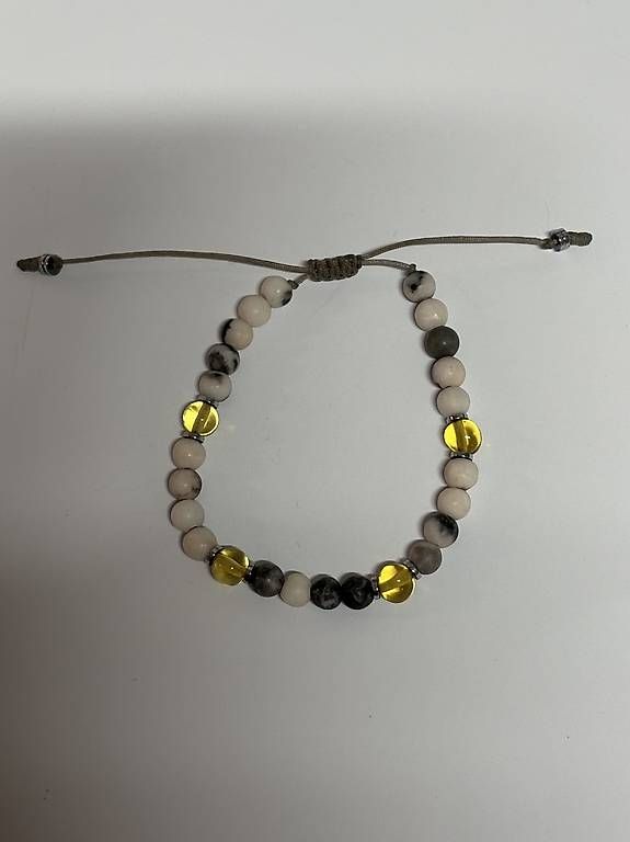 Bracciali & Braccialetti: Yellow Bernstein and grey beaded bracelet  – Usato da Birsfelden venduto da Vic_toria