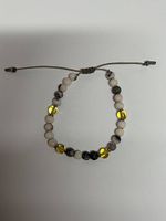 Yellow Bernstein and grey beaded bracelet 
