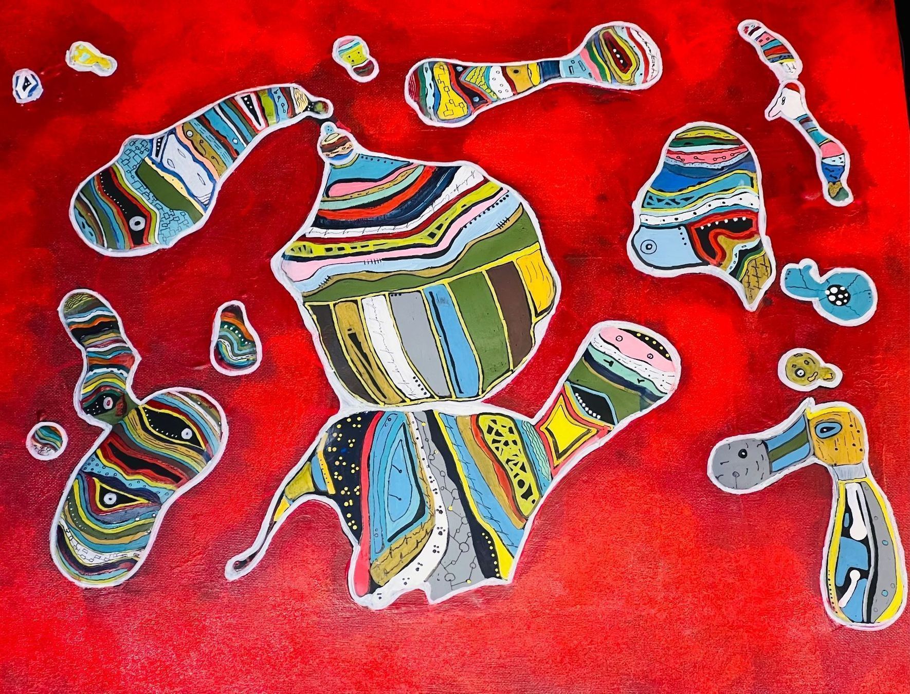 Gemälde: “The Bean  Monsters ” 50x40 cm – Neu und originalverpackt aus Kreuzlingen von eszanza